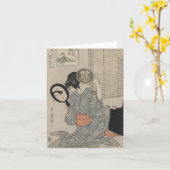Takashima Ohisa painting-Utamaro Blank Note Kaart (Gele Bloem)