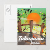 Takayama Japans bloesem poster. Briefkaart (Voorkant / Achterkant)