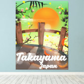 Takayama Japans bloesem poster. Canvas Afdruk (Insitu (Houten vloer))