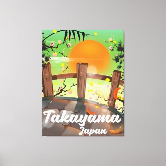 Takayama Japans bloesem poster. Canvas Afdruk (Voorkant)