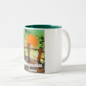 Takayama Japans bloesem poster. Tweekleurige Koffiemok (Voorkant rechts)