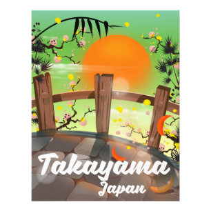 Takayama Japanse bloesem poster. Foto Afdruk