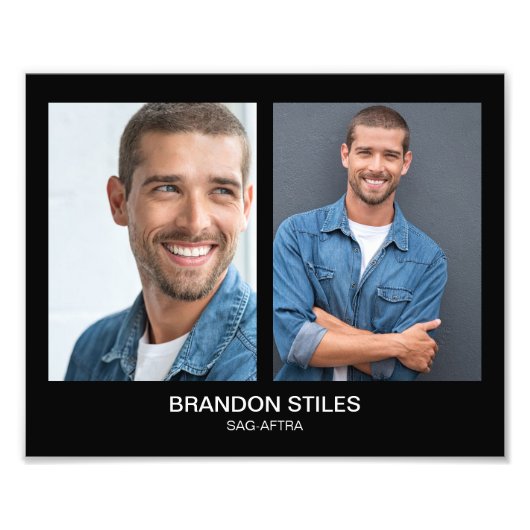 Take 2 Acting Headshot 8x10 Dubbel Foto Afdruk (Voorkant)