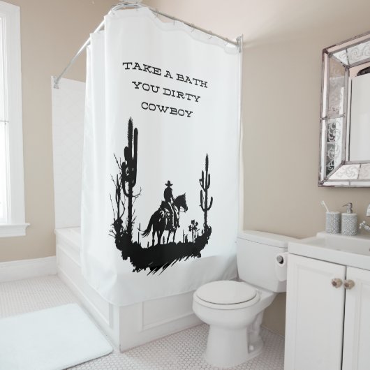 Take a Bath you Dirty Cowboy Shower Curtain  Douchegordijn (In situ)