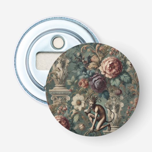 Take a Bow – Gothic Floral Design Button Flesopener (Voorkant)