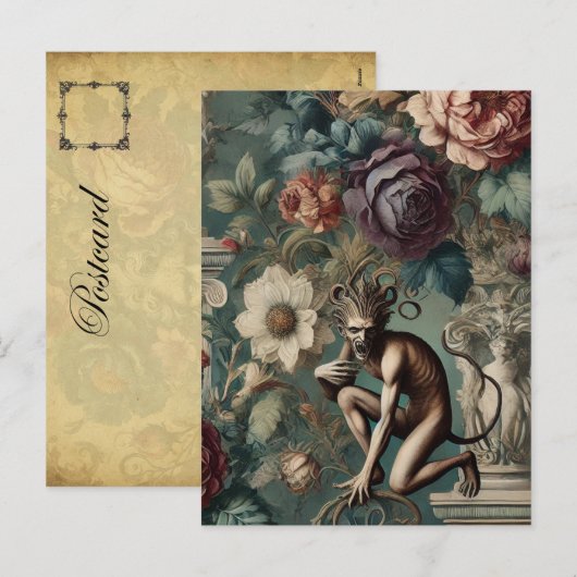 Take a Bow – Gothic Floral Design Feestdagenkaart (Voorkant / Achterkant)