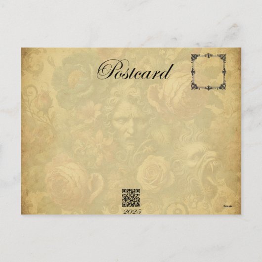 Take a Bow – Gothic Floral Design Feestdagenkaart (Achterkant)