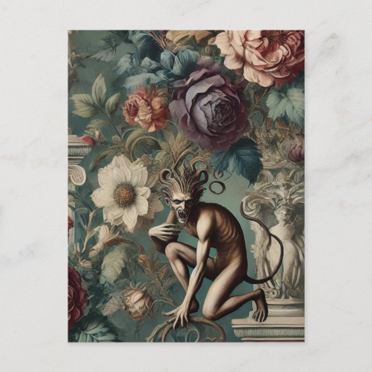 Take a Bow – Gothic Floral Design Feestdagenkaart (Voorkant)