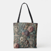 Take a Bow – Gothic Floral Design Tote Bag (Achterkant)