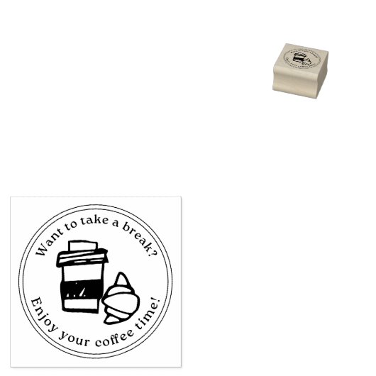 Take a Break Stamp – Coffee Gift Rubberstempel (Gestempeld)