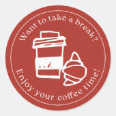 Take a Break Sticker – Coffee Gift Label (Voorkant)