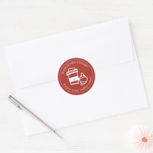 Take a Break Sticker – Coffee Gift Label (Envelop)