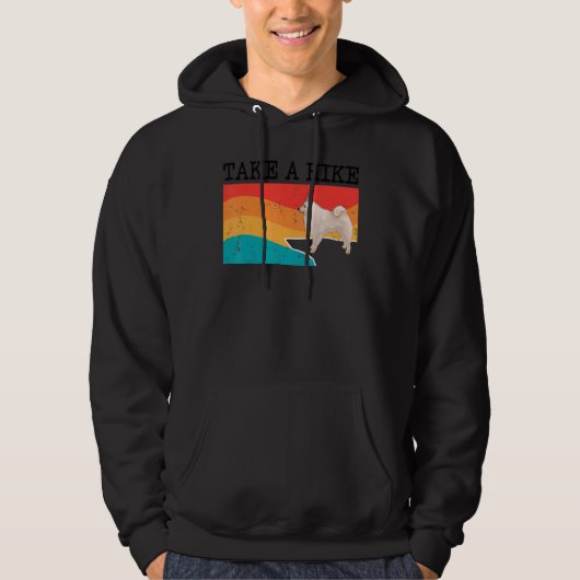 Take A Hike American Eskimo Dog Graphic Hiking Hoodie (Voorkant)