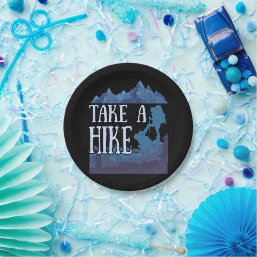 Take a Hike I love Hiking camping Papieren Bordje (Feest)