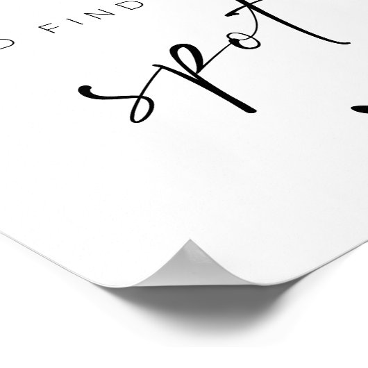 Take a Shot and Fnd Your Spot Wedding Sign Poster (Hoek)