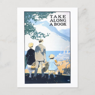  "Take Along A Book" Reisposter Briefkaart
