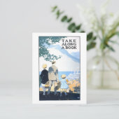 "Take Along A Book" Reisposter Briefkaart (Staand voorkant)