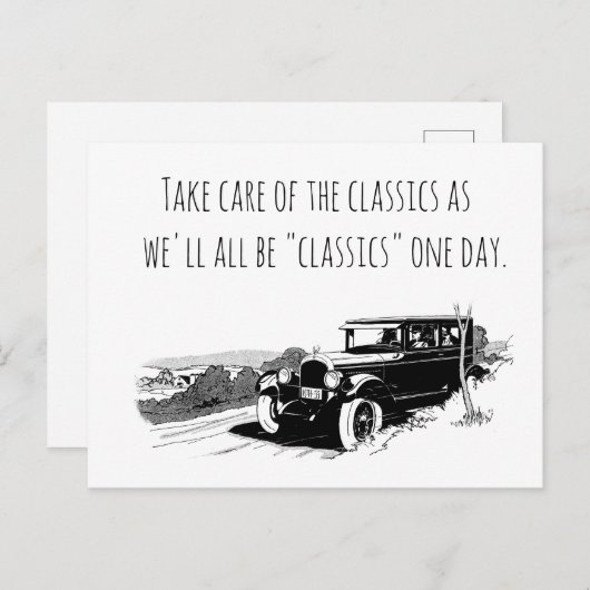 Take Care of Classic Cars Feestdagenkaart (Voorkant / Achterkant)