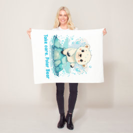 Take care, Polar Bear Fleece Deken