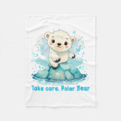 Take care, Polar Bear Fleece Deken (Voorkant)