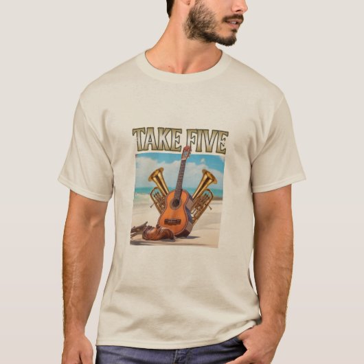 "Take Five" Musical Instrument Graphic T-shirt (Voorkant)
