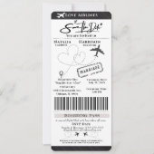 Take Flight with Love: Boarding Pass Save the Date Kaart (Voorkant)