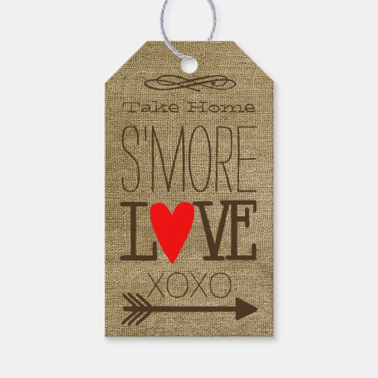 Take Home's more Love Burlap Guest Favor Cadeaulabel (Voorkant)