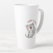 "TAKE IT EASY" Kitten Latte Mok (Rechterhoek)