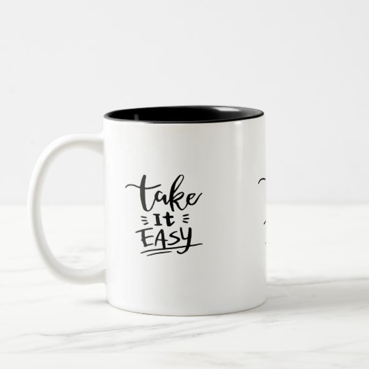 Take It Easy Mok Minimalist Quote Koffiebekercadea (Links)
