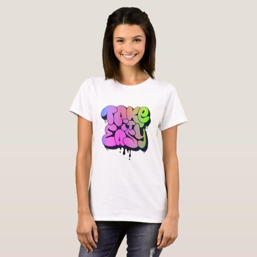 Take It Easy Neon Graffiti Tee Uplift Collection T-shirt (Voorkant volledig)