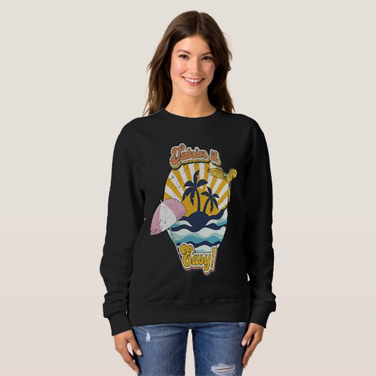 Take It Easy Retro 60s and 70s laid back beach vib Trui (Voorkant volledig)