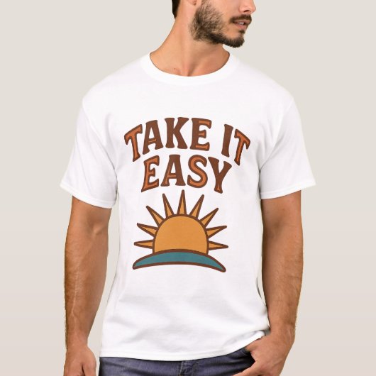 Take It Easy Retro Sun T-Shirt Design  (Voorkant)