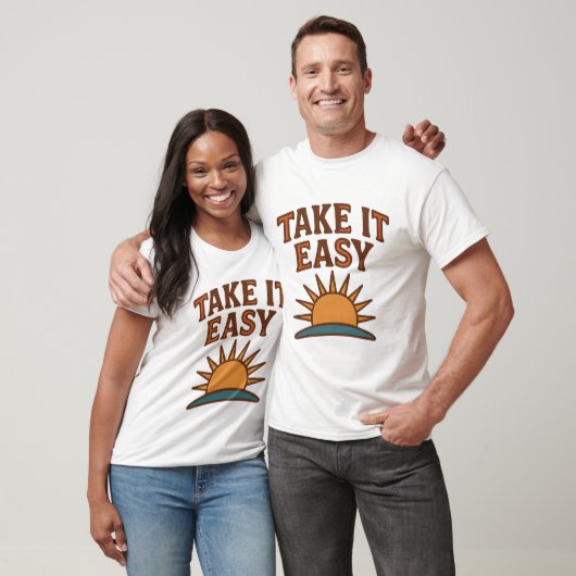 Take It Easy Retro Sun T-Shirt Design  (Unisex)