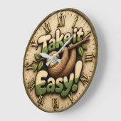 Take It Easy Sloth Funny Grote Klok (Hoek)