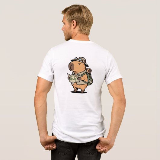 Take It Slow Capybara Tee – Customizable Tri-Blend Shirt (Achterkant volledig)