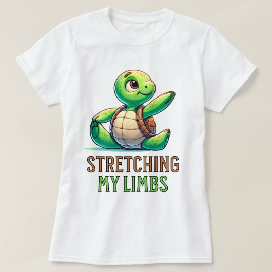 Take it Slow: Schattige Turtle Yoga T-shirt (Design voorkant)
