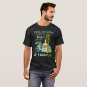Take Life With Salt Lime Tequila Cocktail Bartende T-shirt (Voorkant volledig)