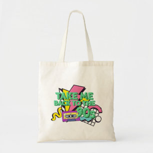 Take Me Back jaren 90 Color Pop Art Tote Bag