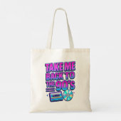 Take Me Back to the 90’s – Retro Neon Pop Design Tote Bag (Achterkant)