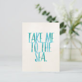Take Me to the Sea - Beach Quote Briefkaart (Staand voorkant)