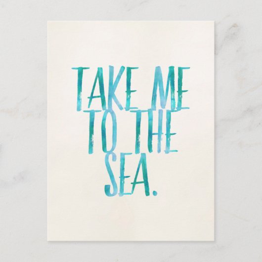 Take Me to the Sea - Beach Quote Briefkaart (Voorkant)