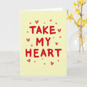 Take My Heart Bold Love Card Kaart (Gele Bloem)