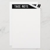"Take Note" muzikale piano stationery Briefpapier (Voorkant / Achterkant)