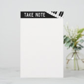 "Take Note" muzikale piano stationery Briefpapier (Staand voorkant)