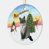 Take Off - Sneeuwschoenkat Keramisch Ornament (Links)