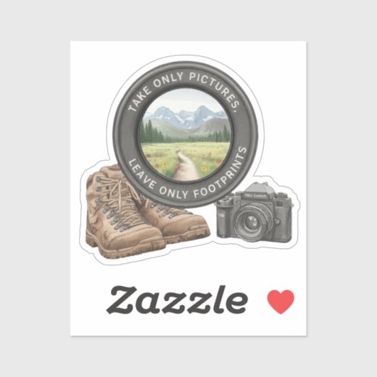 Take Only Pictures Leave Only Footprints Sticker (Vel)