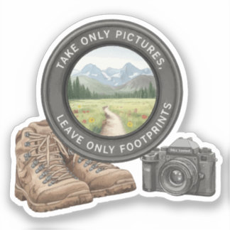 Take Only Pictures Leave Only Footprints Sticker
