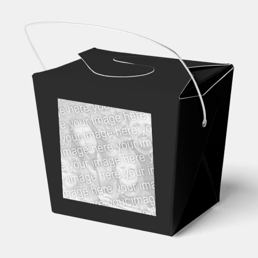 Take-out Favor Box Simple Fit Sjabloon Zwart Bedankdoosjes (Achterkant)