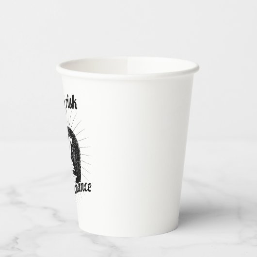 Take Risk – Motivational Quote Bear Graphic Design Papieren Bekers (Links)