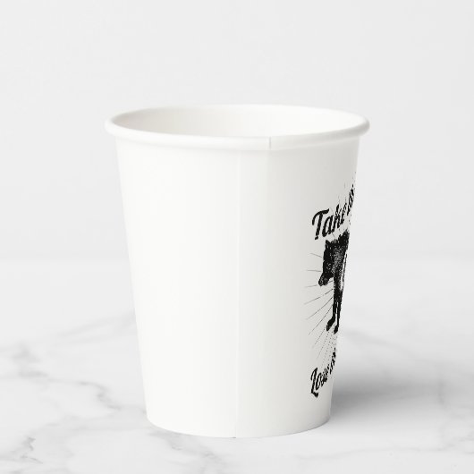 Take Risk – Motivational Quote Bear Graphic Design Papieren Bekers (Rechts)